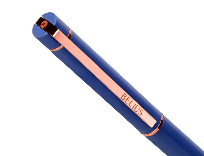 Belius Bolígrafo Rose Azul Eléctrico/Oro Rosa Tinta Azul Aluminio Caja Diseño