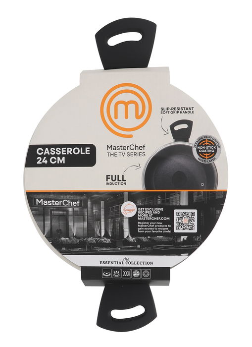 Cacerola con Tapa de Vidrio 24 cm Aluminio Forjado 2.8 mm (4 Unidades)