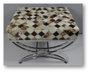 DKD Home Decor Descalzadora Acero Piel Camel con Rombos