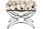 DKD Home Decor Descalzadora Acero Piel Camel con Rombos