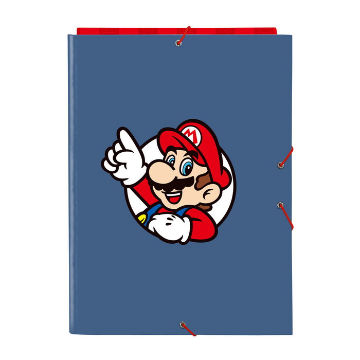 Safta Carpeta de Cartón Super Mario con Solapas y Gomas