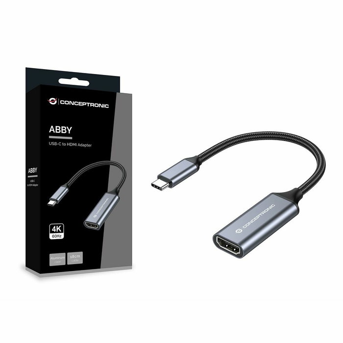 Conceptronic Adaptador USB-C a HDMI 4K/60Hz ABBY09G Gris Conceptronic Adaptador USB-C a HDMI 4K/60Hz ABBY09G Gris