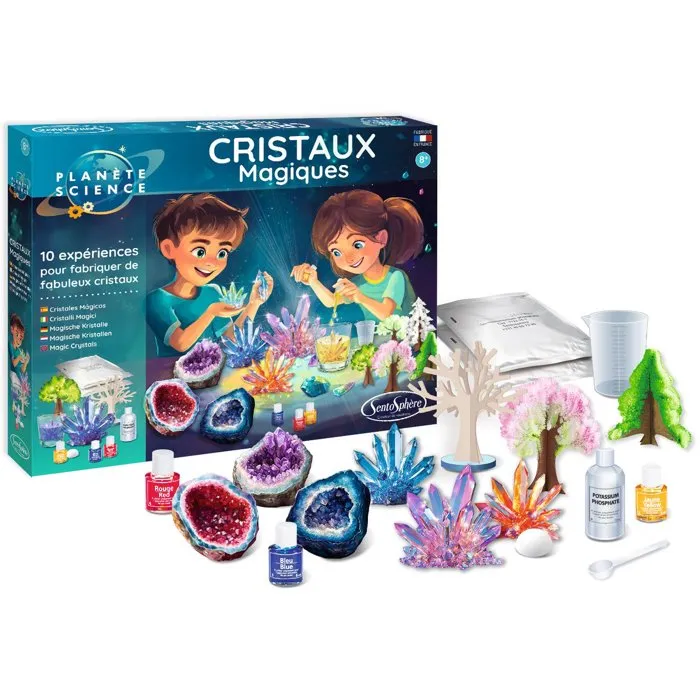 Sentosphere AAAYK90151 Cristales Mágicos - Colección de Minerales con 10 Experimentos de Cristalización para Niños a Partir de 8 Años