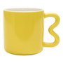Home Deco Factory Taza con Asa Zig Zag 340ml Colección Dolce Vita - Colores Surtidos (Amarillo, Lila, Rojo, Verde)
