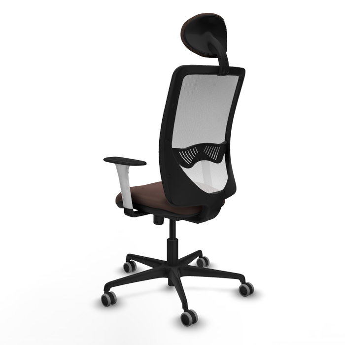 PIQUERAS Y CRESPO Silla de oficina Zulema con mecanismo Sincro, Marrón oscuro y Blanco PIQUERAS Y CRESPO Silla de oficina Zulema con mecanismo Sincro, Marrón oscuro y Blanco