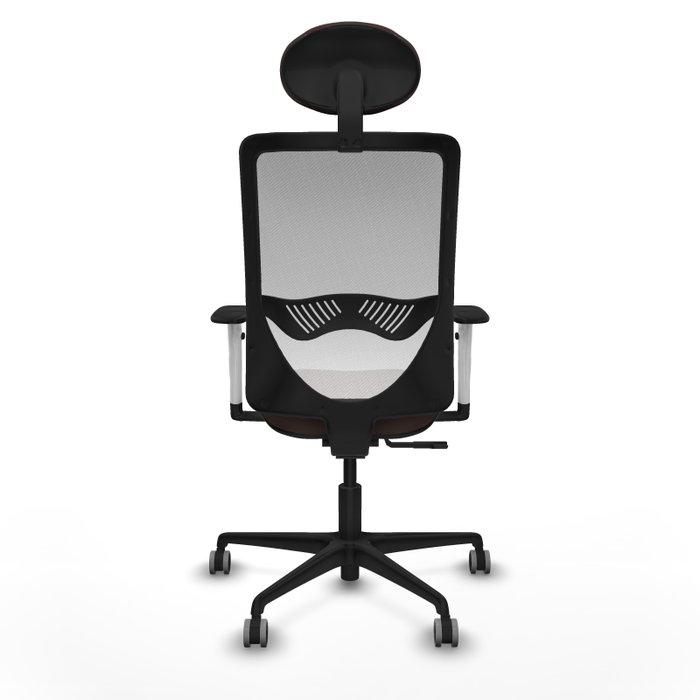 PIQUERAS Y CRESPO Silla de oficina Zulema con mecanismo Sincro, Marrón oscuro y Blanco PIQUERAS Y CRESPO Silla de oficina Zulema con mecanismo Sincro, Marrón oscuro y Blanco