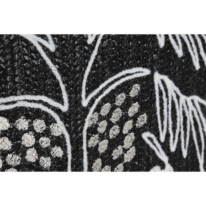 DKD Home Decor Cojín Bordado Negro y Blanco 42x42x15 cm