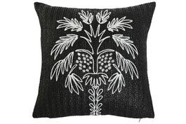 DKD Home Decor Cojin Shabby Negro Blanco 42x42x15 cm