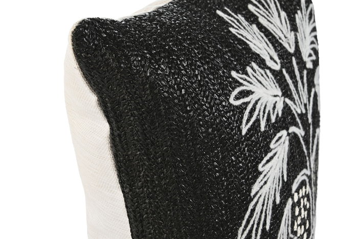 DKD Home Decor Cojin Shabby Negro Blanco 42x42x15 cm