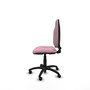 Silla de oficina Algarra con mecanismo Contacto permanente básico tapizada con Tela color Rosa. Equipada con Base poliamida negra, Sin brazos y Ruedas de parqué