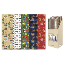 ARGUVAL Papel de Regalo Reyes Magos y Navidad 70x100 cm (Caja de 50)