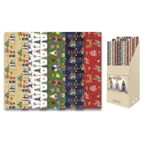 ARGUVAL Papel de Regalo Reyes Magos y Navidad 70x100 cm (Caja de 50) ARGUVAL Papel de Regalo Reyes Magos y Navidad 70x100 cm (Caja de 50)