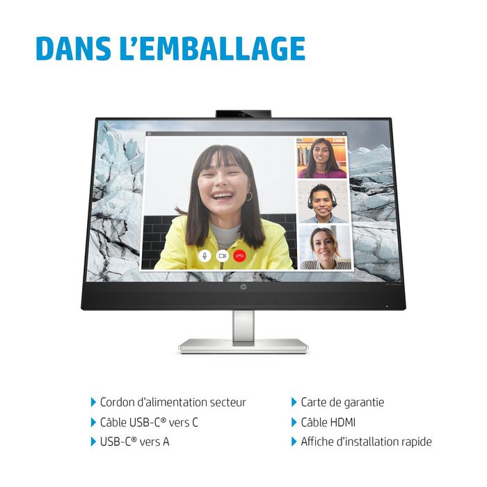 HP E27m G4 Monitor USB-C Conferencia Zoom Certificado 27" (68.6 cm) QHD 2560x1440 IPS 5ms, con Webcam 5MP Pop-Up, Altavoces, Micrófonos Duales y Carga 65W