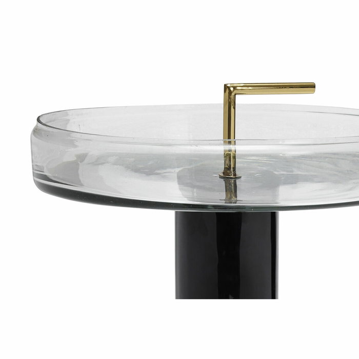 DKD Home Decor Mesita Auxiliar de Cristal y Hierro Lacado
