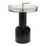 DKD Home Decor Mesita Auxiliar de Cristal y Hierro Lacado