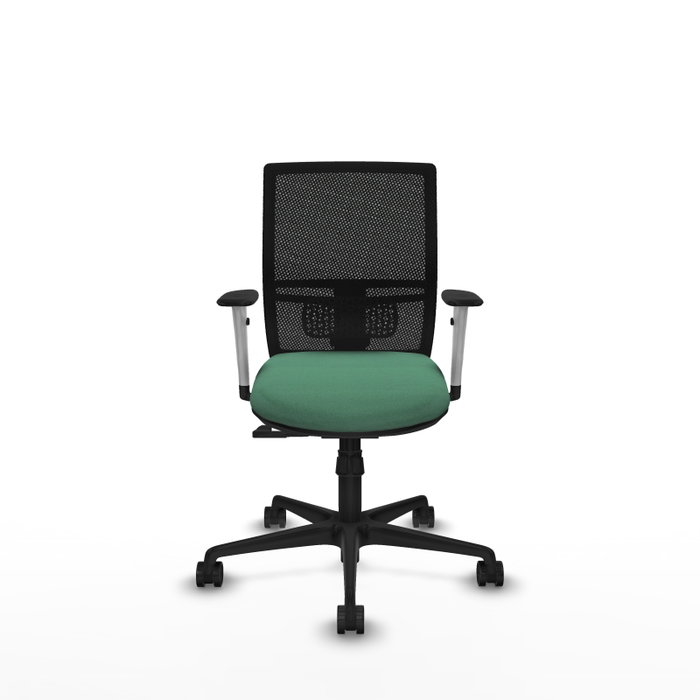 PIQUERAS Y CRESPO Silla de oficina Yunquera con mecanismo Sincro, Verde esmeralda y Negro