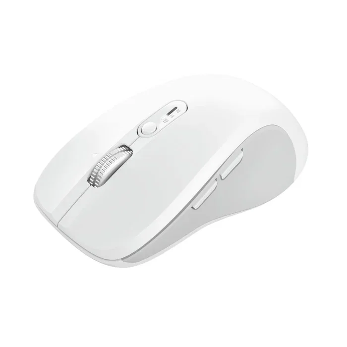 Trust 25674 Ratón Inalámbrico Ergonómico Bluetooth Ambidiestro, 3200 DPI, Blanco, 9 Botones, Receptor USB Incluido