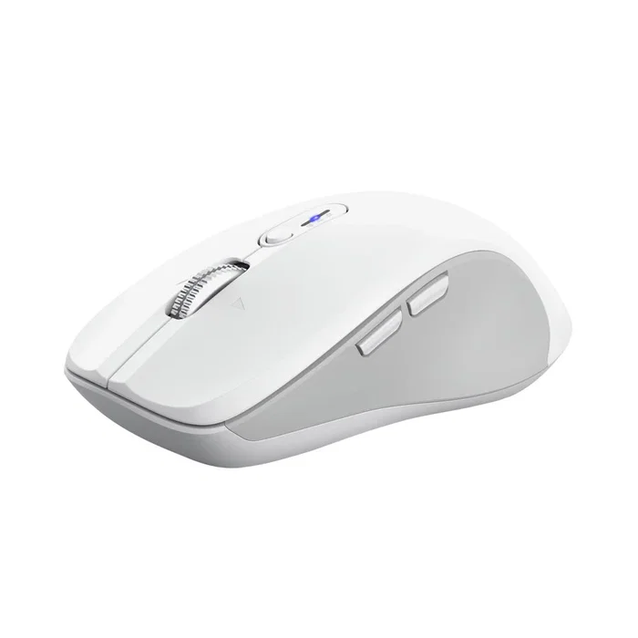 Trust 25674 Ratón Inalámbrico Ergonómico Bluetooth Ambidiestro, 3200 DPI, Blanco, 9 Botones, Receptor USB Incluido