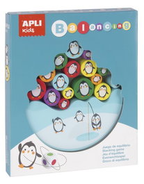 APLI Kids Balancing Game Equilibrio de Madera 16 Piezas Pingüinos