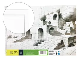 Liderpapel Bloc Dibujo Artístico Folio 230x325mm 180 gr/m2 20 Hojas con Recuadro Perforado