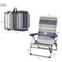 Aktive Silla de playa plegable baja a rayas azules y grises con 5 posiciones