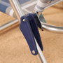 Aktive Silla de playa plegable baja a rayas azules y grises con 5 posiciones