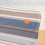 Aktive Silla de playa plegable baja a rayas azules y grises con 5 posiciones