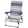 Aktive Silla de playa plegable baja a rayas azules y grises con 5 posiciones