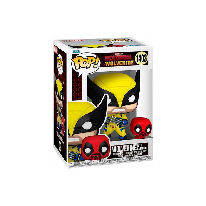 Funko Pop! Lobezno con Babypool Marvel 82382 Figura Coleccionable Vinilo 9.9 cm y 3.3 cm