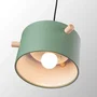 SKD Lámpara Colgante Averie SKD-P1013-T - Diseño Moderno en Metal y Madera, para Comedor o Habitación - Blanco, Verde Oliva, Salmón, Turquesa