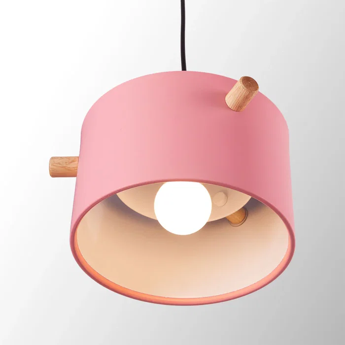 Lámpara Colgante Averie SKD-P1013-T Metal y Madera Moderna, Blanco, Verde Oliva, Salmón, Turquesa