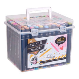 Basics Marcadores Duo Colores Surtidos 108 Piezas con Maletín