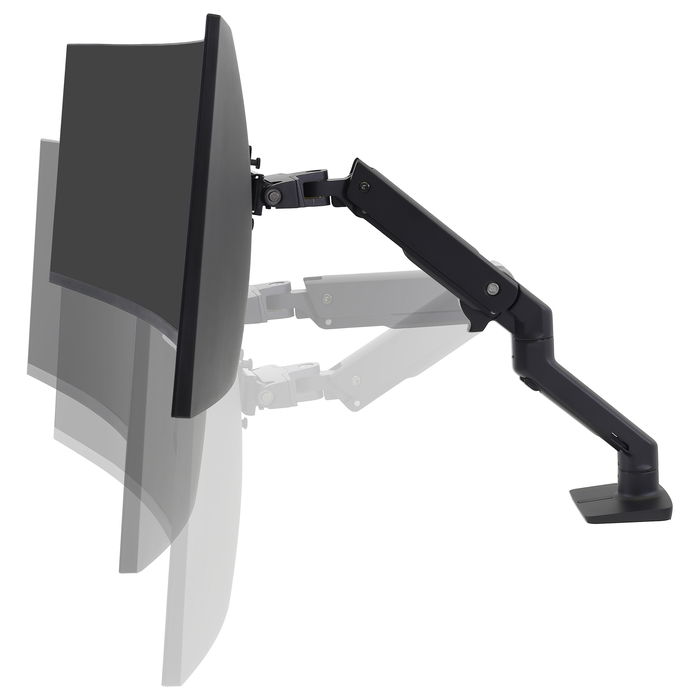 Ergotron HX Monitor Arm Desk Mount - Soporte de Pantalla con Pivote HD, Color Negro Mate