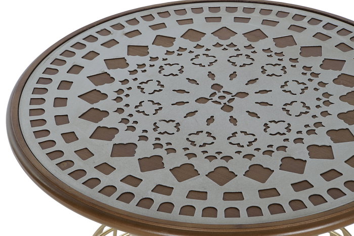 DKD Home Decor Mesita Auxiliar Abeto Metal Dorado