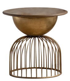 DKD Home Decor Mesita Auxiliar Abeto Metal Dorado