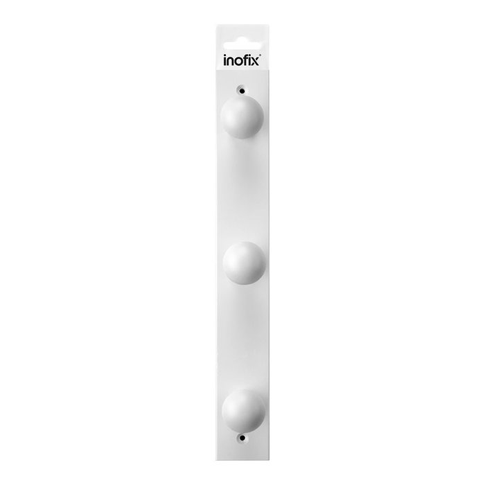 Inofix Colgador de madera de pino con 3 pomos blanco 360 x 50 x 15 mm Inofix Colgador de madera de pino con 3 pomos blanco 360 x 50 x 15 mm