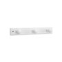 Inofix Colgador de madera de pino con 3 pomos blanco 360 x 50 x 15 mm