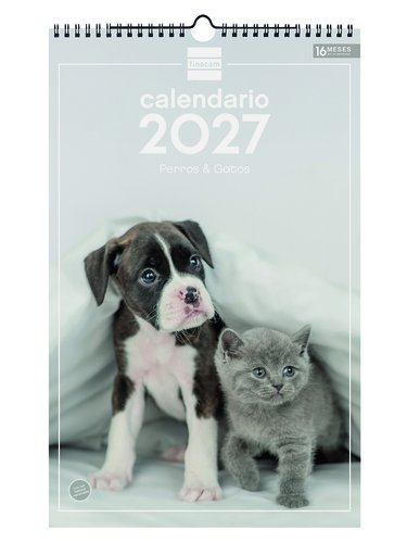 Finocam Calendario de Pared 2027 Perros y Gatos Finocam Calendario de Pared 2027 Perros y Gatos