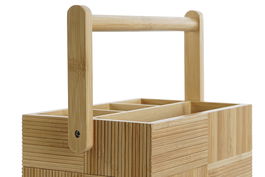 DKD Home Decor Cubertero de Bambu Natural 27 x 16.5 x 11.5 cm