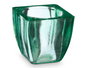 Giftdecor Portavela Cuadrado de Vidrio Reciclado Verde 10.5x10.5x10.5 cm (Set de 6)