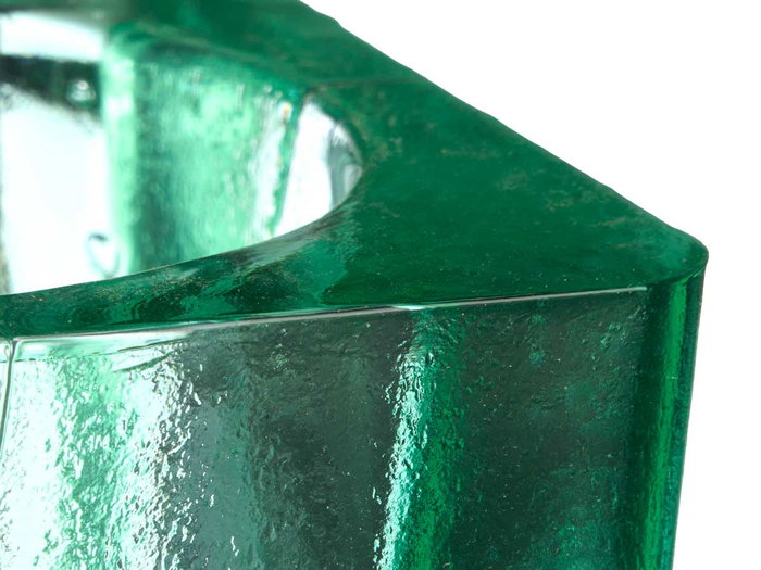 Giftdecor Portavela Cuadrado de Vidrio Reciclado Verde 10.5x10.5x10.5 cm (Set de 6)