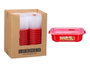 LEKNES Fiambrera Roja y Transparente de 1,3L
