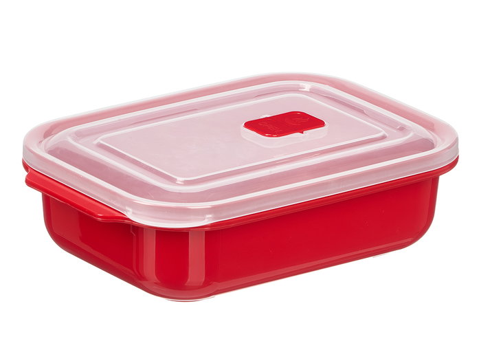 LEKNES Fiambrera Roja y Transparente de 1,3L LEKNES Fiambrera Roja y Transparente de 1,3L