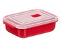 LEKNES Fiambrera Roja y Transparente de 1,3L