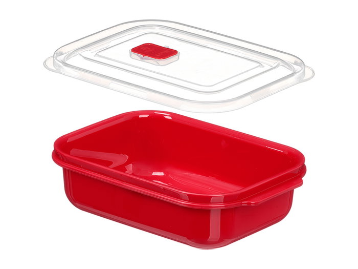 LEKNES Fiambrera Roja y Transparente de 1,3L LEKNES Fiambrera Roja y Transparente de 1,3L