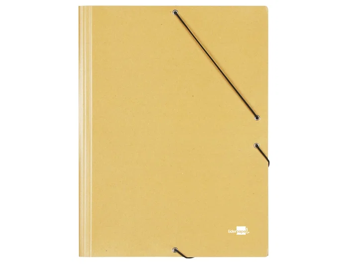 Liderpapel Carpeta Gomas Tres Solapas Cartón Prespán Folio Color Amarillo
