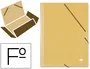 Liderpapel Carpeta Gomas Tres Solapas Cartón Prespán Folio Color Amarillo