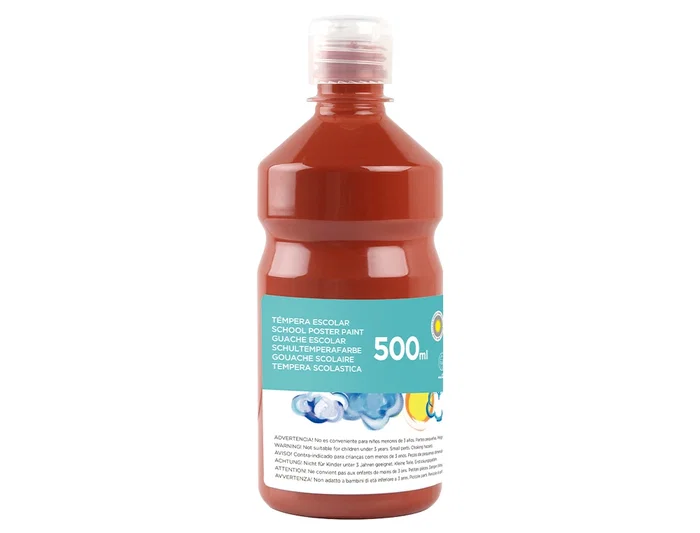 Liderpapel Tempera Liquida Escolar 500 ml Marron Superlavable