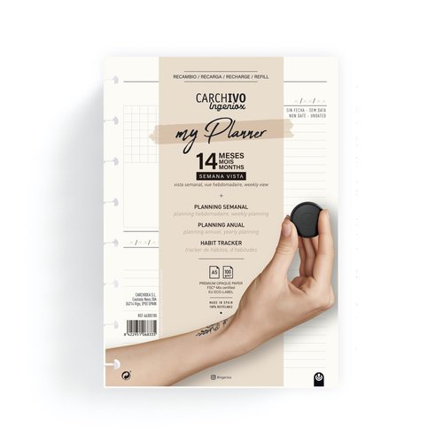 Carchivo Recambio my Planner Ingeniox A5 Perpetuo 14 Meses