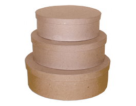 Innspiro Set de 3 cajas de papel maché ovales